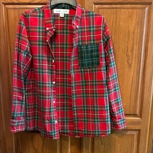 Old Navy Red and Green Plaid Shirt youth size XXL